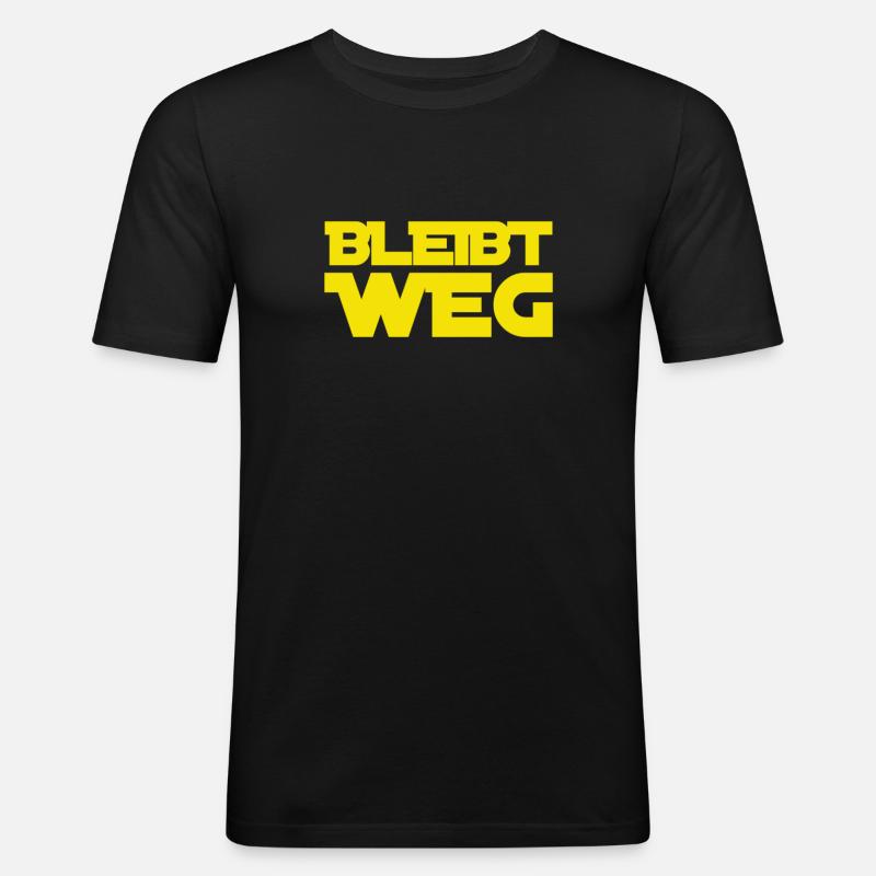 immer schön wegbleiben - Männer Slim Fit T-Shirt - Schwarz