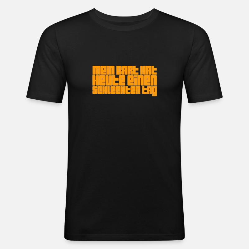 der Bart sitzt nicht - Männer Slim Fit T-Shirt - Schwarz