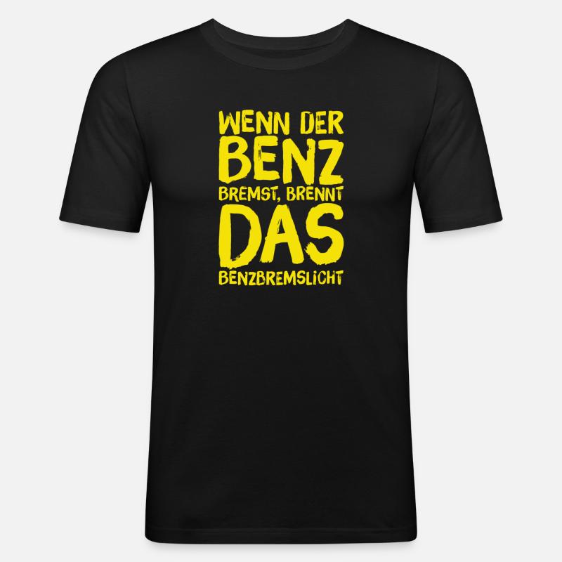 Bremslicht - Männer Slim Fit T-Shirt - Schwarz