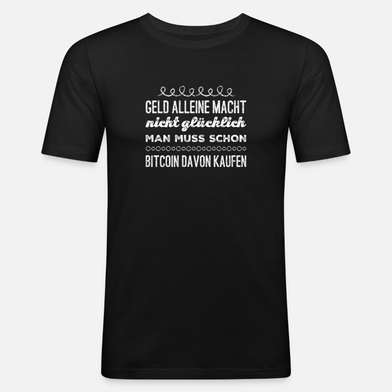 kaufe dir BITCOIN - Männer Slim Fit T-Shirt - Schwarz