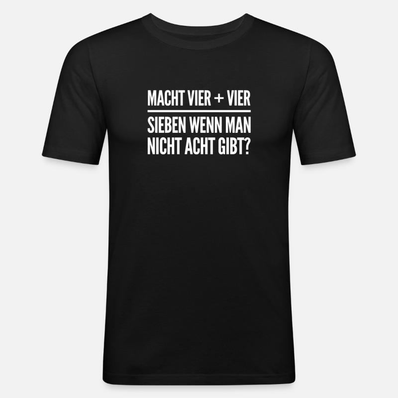 4 plus 4 - Männer Slim Fit T-Shirt - Schwarz