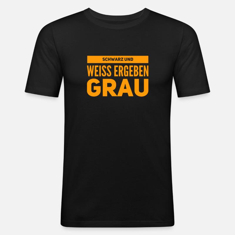 so entsteht grau - Männer Slim Fit T-Shirt - Schwarz