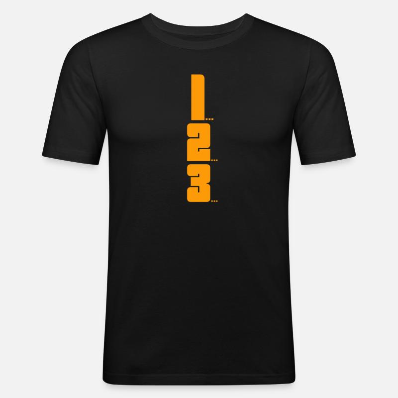 der Countdown läuft - Männer Slim Fit T-Shirt - Schwarz