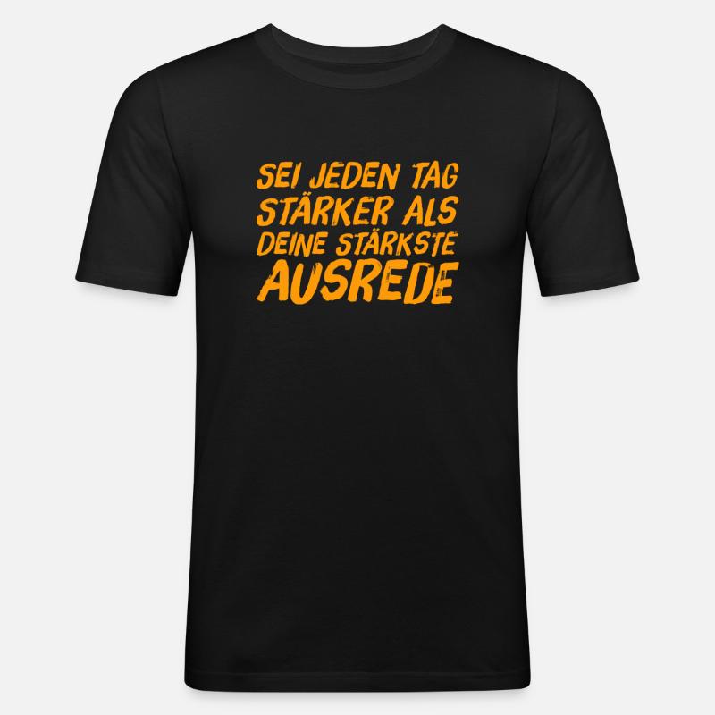 sei stärker - Männer Slim Fit T-Shirt - Schwarz