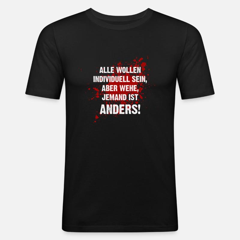 Anders sein - Männer Slim Fit T-Shirt - Schwarz