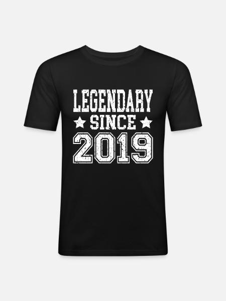 Legendary since 2019 - Männer Slim Fit T-Shirt - Schwarz