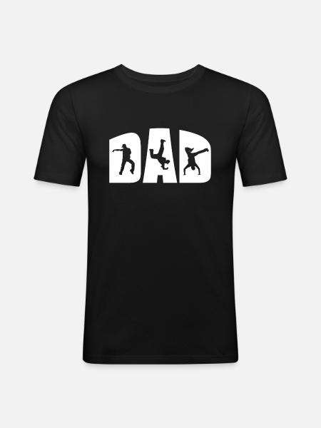 Breakdance Breakdancer Papa - Männer Slim Fit T-Shirt - Schwarz