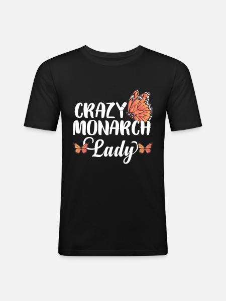 Crazy Monarch Lady - T-shirt près du corps Homme - noir