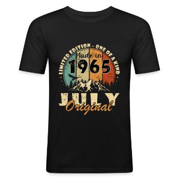 July 1965 July 1965 birthday july 1965 - Men's Slim Fit T-Shirt - black - Front - Nik (191cm)