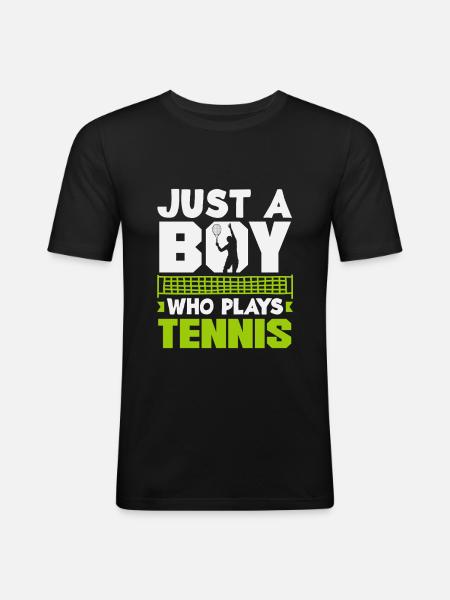 Just a boy playing tennis - Men's Slim Fit T-Shirt - black