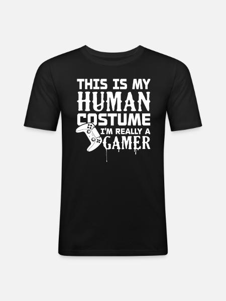 I'm really a gamer - Men's Slim Fit T-Shirt - black