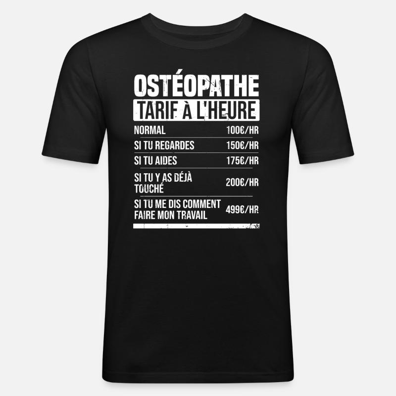 Osteopath Stundensatz Geschenkidee Humor - Männer Slim Fit T-Shirt - Schwarz