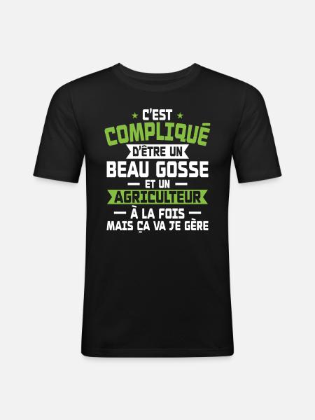 Bogosse and Farmer - Men's Slim Fit T-Shirt - black