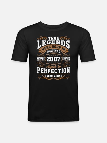 Legends Born 2007 - Men's Slim Fit T-Shirt - black