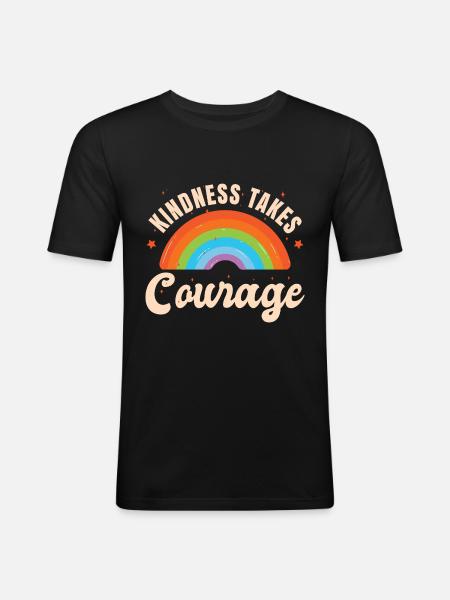 Kindness Takes Courage - Men's Slim Fit T-Shirt - black