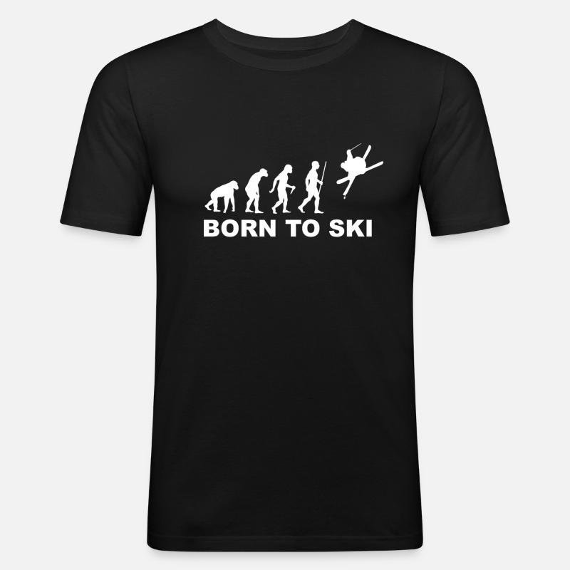 Ski_wit - Männer Slim Fit T-Shirt - Schwarz