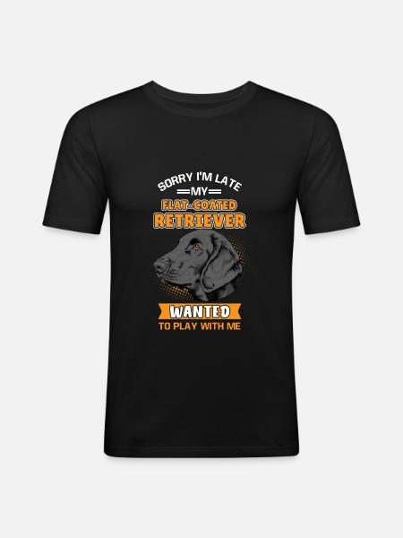 Flat Coated Retrievers - Men's Slim Fit T-Shirt - black