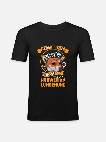 Norska Lundehund Norska Lundehund - Slim Fit T-shirt herr - svart