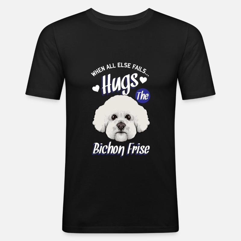 Bichon Frise - Männer Slim Fit T-Shirt - Schwarz