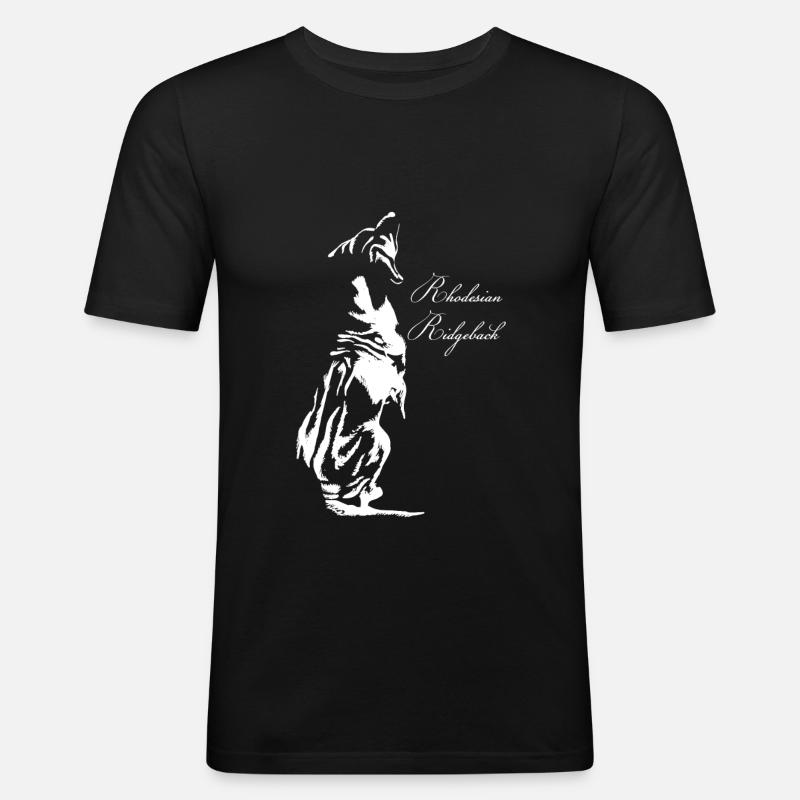 Rhodesian Ridgeback - Männer Slim Fit T-Shirt - Schwarz