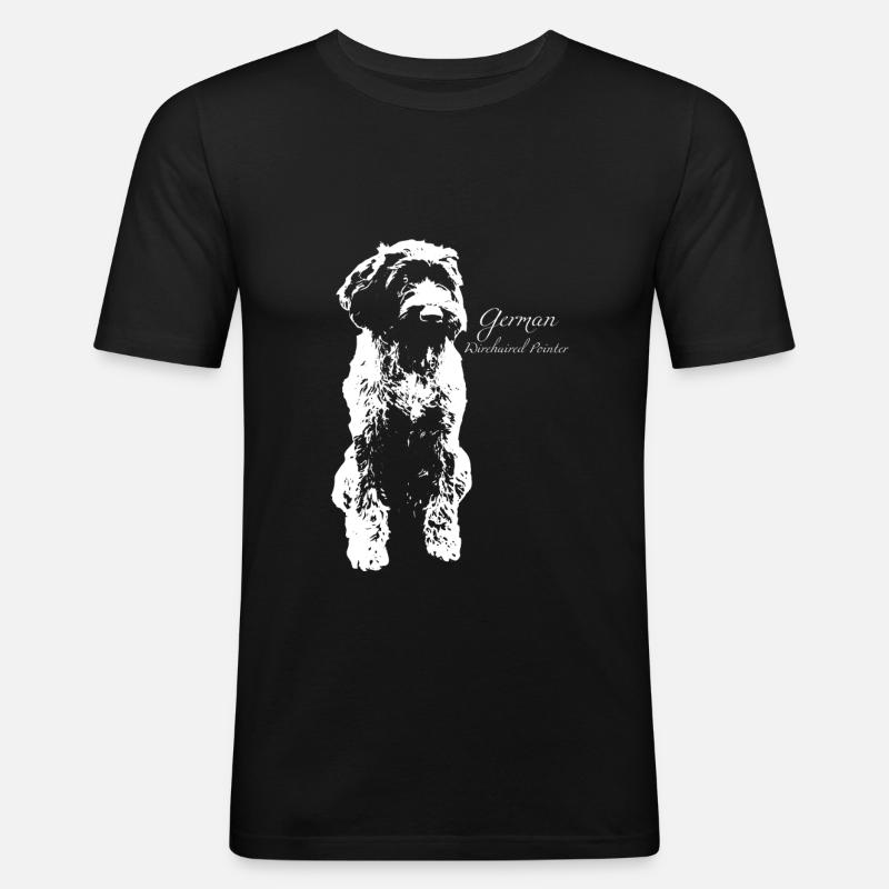 German Wirehaired Pointer - Männer Slim Fit T-Shirt - Schwarz