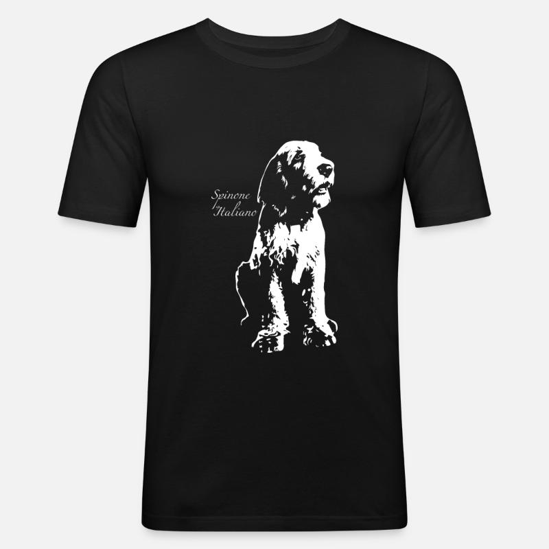 Spinone Italiano - Männer Slim Fit T-Shirt - Schwarz