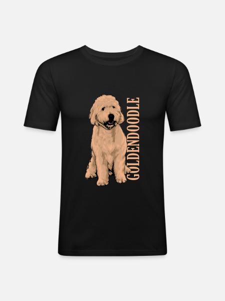 Goldendoodle - Männer Slim Fit T-Shirt - Schwarz