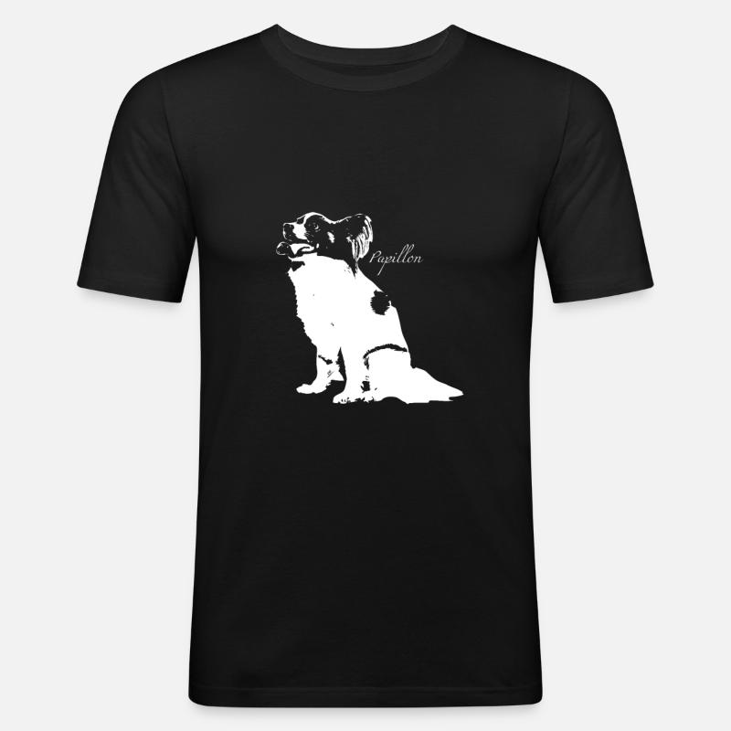 Papillon - Männer Slim Fit T-Shirt - Schwarz