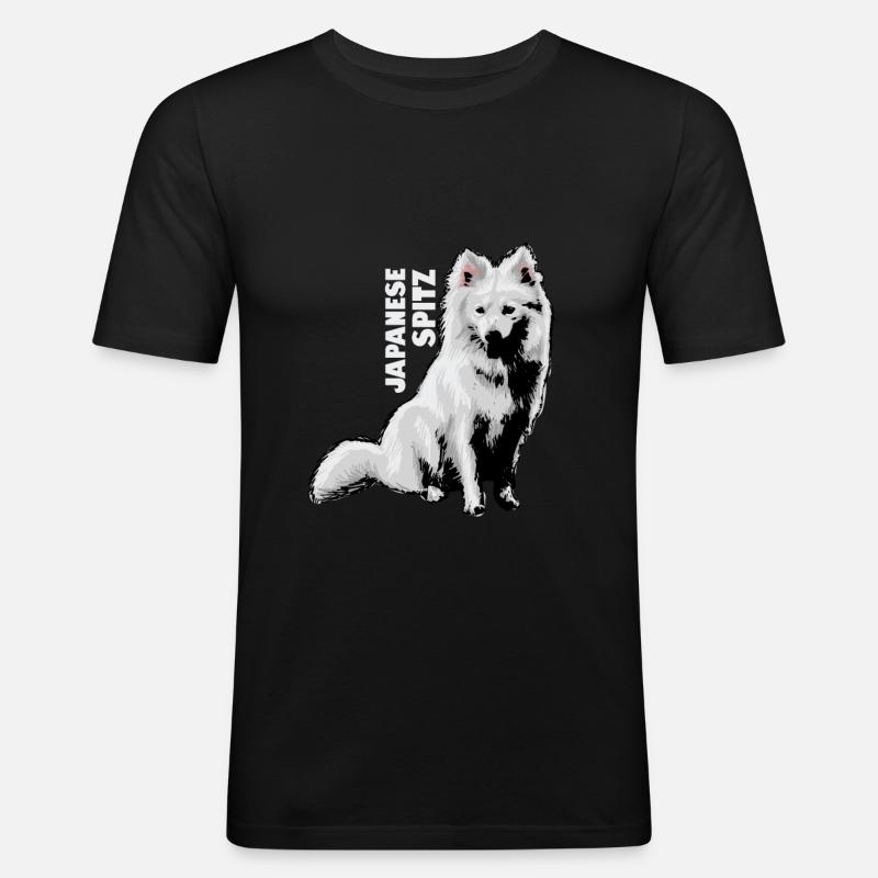 Japan Spitz - Männer Slim Fit T-Shirt - Schwarz