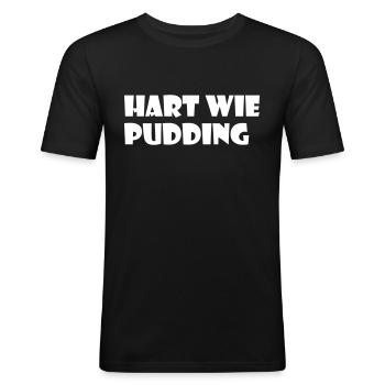 Hart wie Pudding - Männer Slim Fit T-Shirt - Schwarz - Vorne - Nik (191cm)