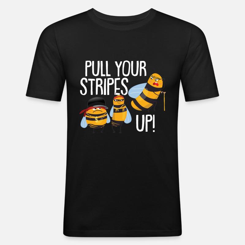 Pull Your Stripes Up! - Men's Slim Fit T-Shirt - black