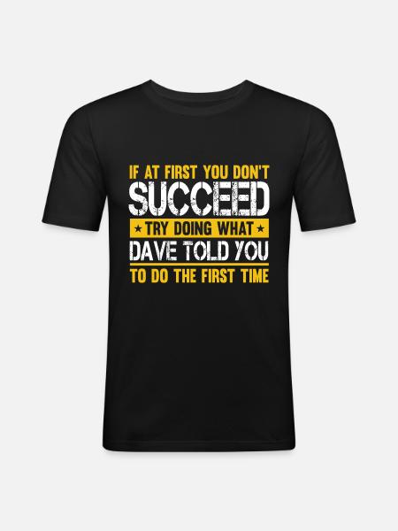 Funny Name Dave David - Men's Slim Fit T-Shirt - black