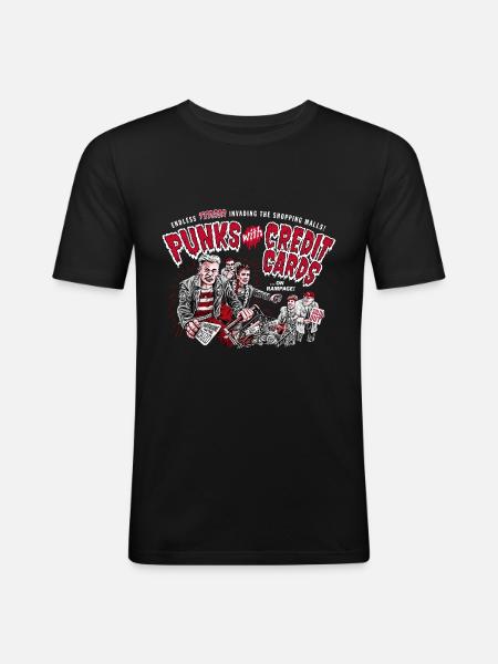 Punks with Credit Cards - Men's Slim Fit T-Shirt - black