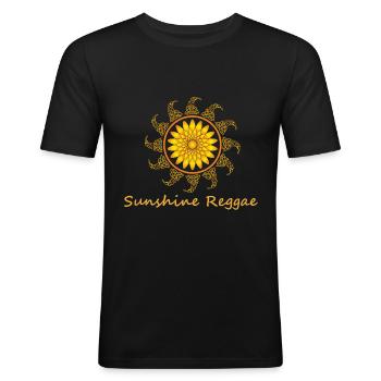 sunshine reggae - Männer Slim Fit T-Shirt - Schwarz - Vorne - Nik (191cm)