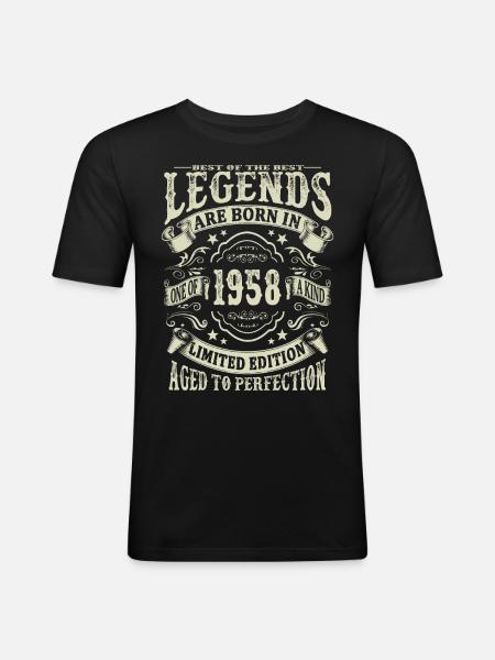 legender født i 1958 - Herre Slim Fit T-Shirt - sort