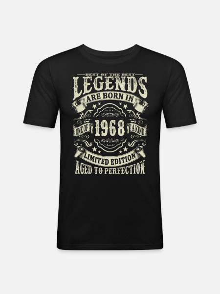 Legenden geboren 1968 - Männer Slim Fit T-Shirt - Schwarz