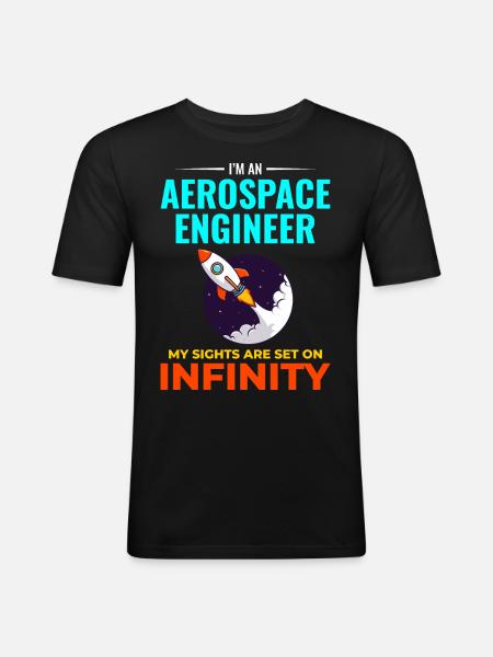 Aerospace Engineer Astronautical Rocket Scientist - Men's Slim Fit T-Shirt - black