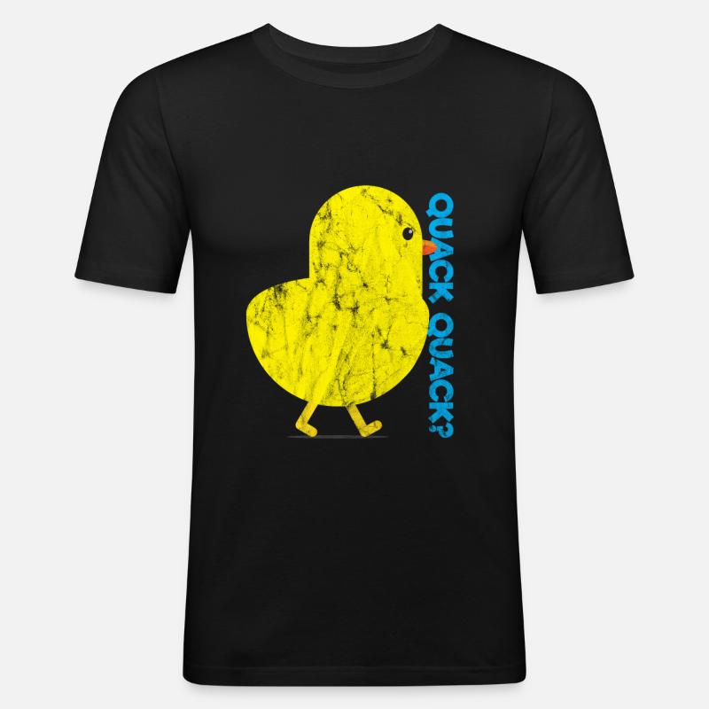 Animals Chicken Quack - Männer Slim Fit T-Shirt - Schwarz