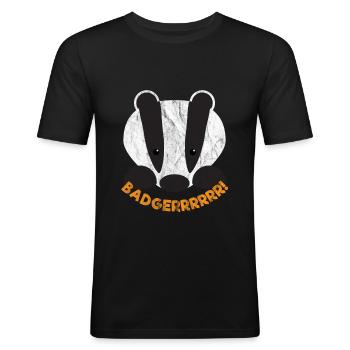 animaux - T-shirt près du corps Homme - noir - Devant - Nik (191cm)