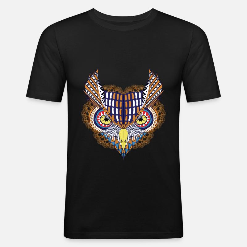 Art - Eagle - Männer Slim Fit T-Shirt - Schwarz