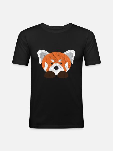 Tigre d'animaux mignons - T-shirt près du corps Homme - noir