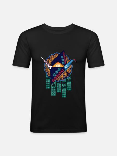 Globaler Nomade - Männer Slim Fit T-Shirt - Schwarz