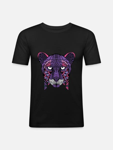 Globaler Nomaden-Gepard - Männer Slim Fit T-Shirt - Schwarz
