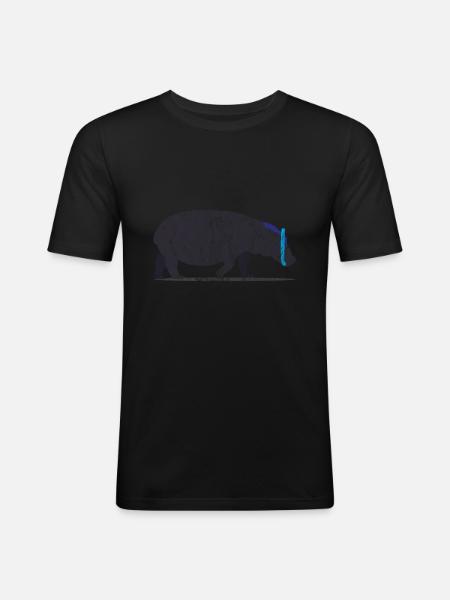 Tiere Rhinoceros - Männer Slim Fit T-Shirt - Schwarz