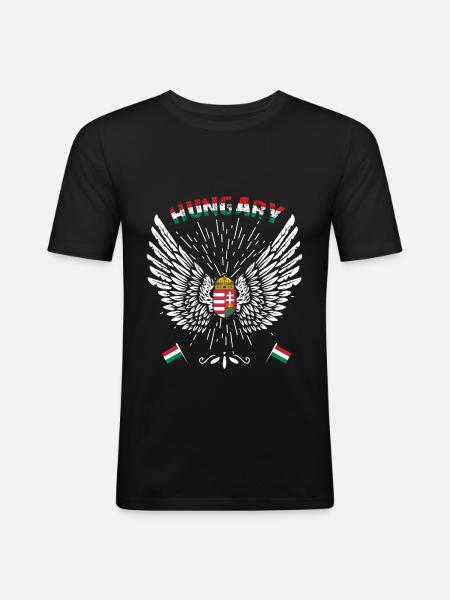 Ungarn - Männer Slim Fit T-Shirt - Schwarz