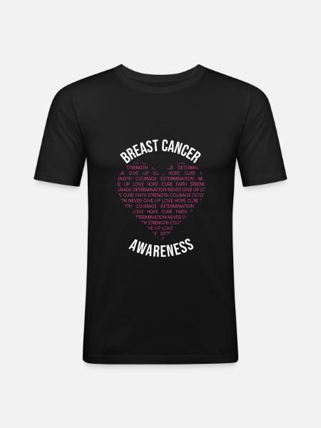 Brustkrebs-Bewusstsein - Männer Slim Fit T-Shirt - Schwarz