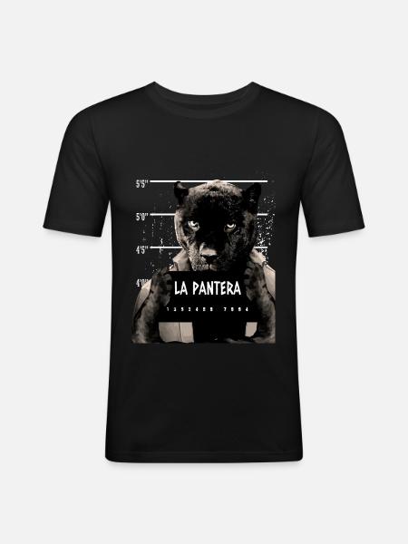 Animal Print Schwarzer Panther - Männer Slim Fit T-Shirt - Schwarz