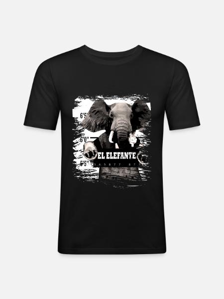 Elephant mammal elephant gift - Men's Slim Fit T-Shirt - black