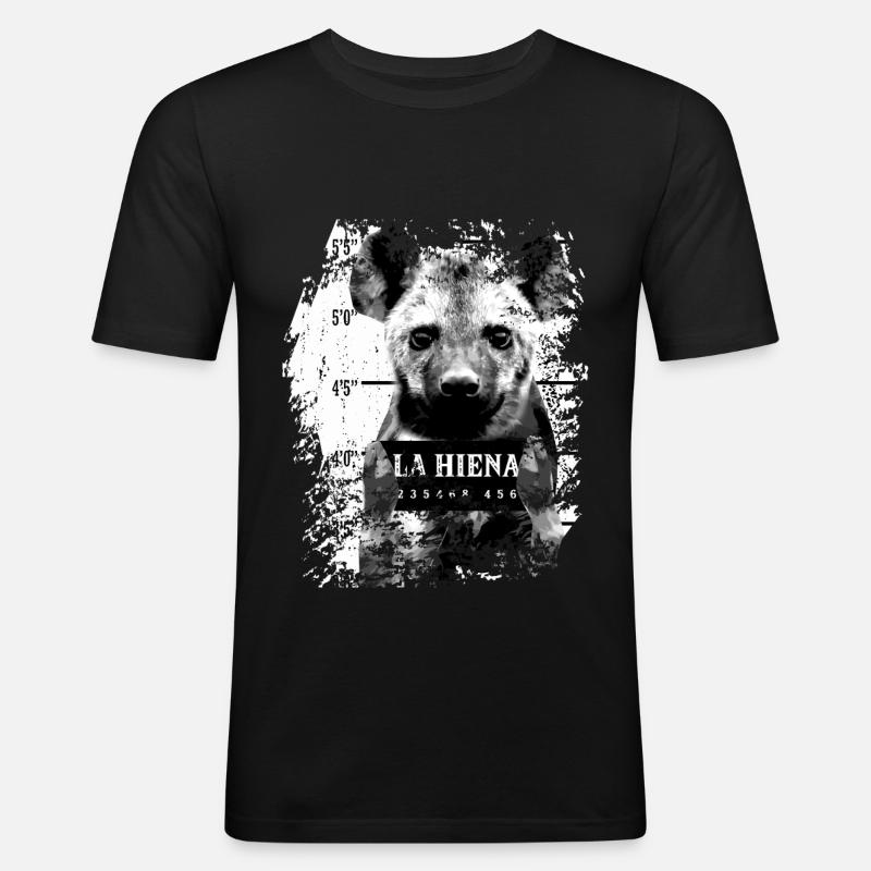 Hyäne - Männer Slim Fit T-Shirt - Schwarz