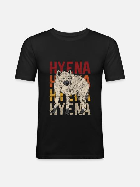 Hyäne | Retro - Männer Slim Fit T-Shirt - Schwarz